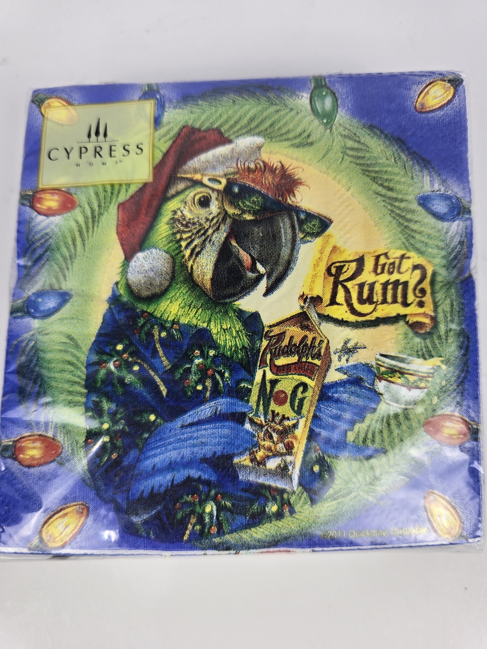 Got Rum Parrot Christmas Cocktail Napkins 40ct Sealed 2011 Cypress Home